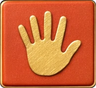 Hands category icon: an open hand