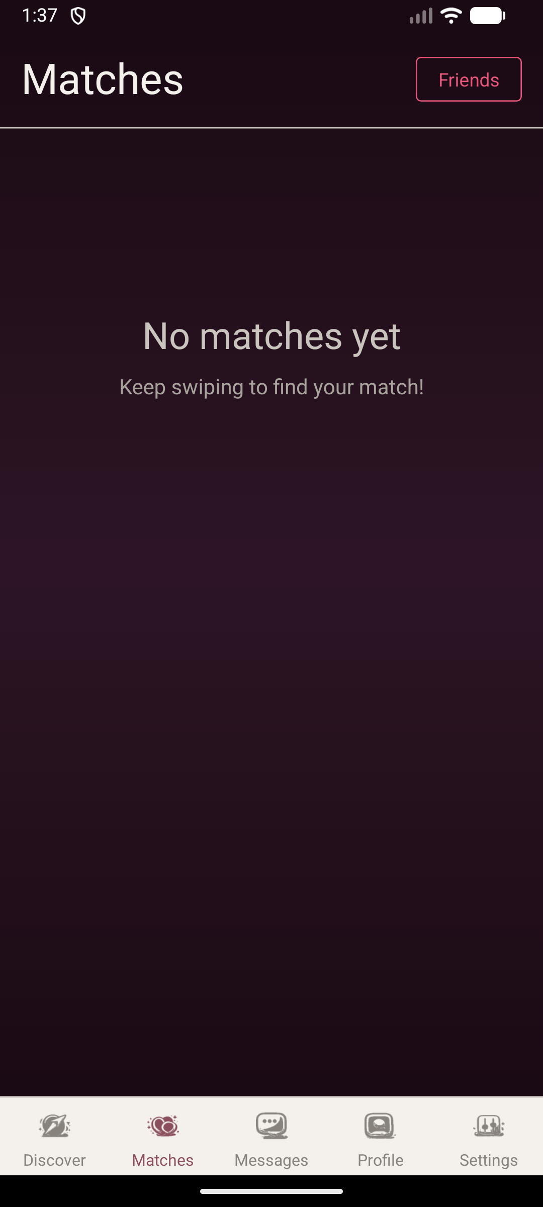 HeartStrings App — matches screen