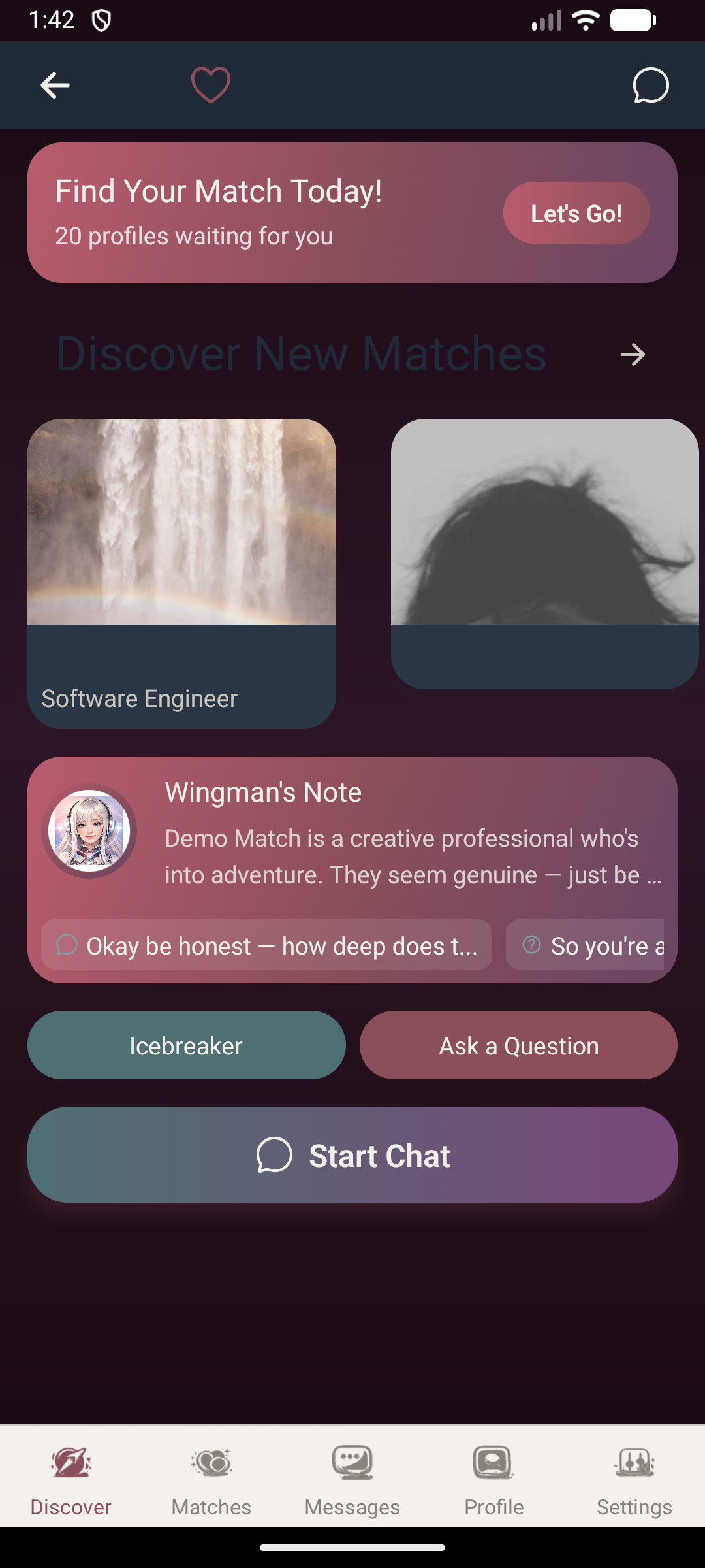 HeartStrings App — match detail