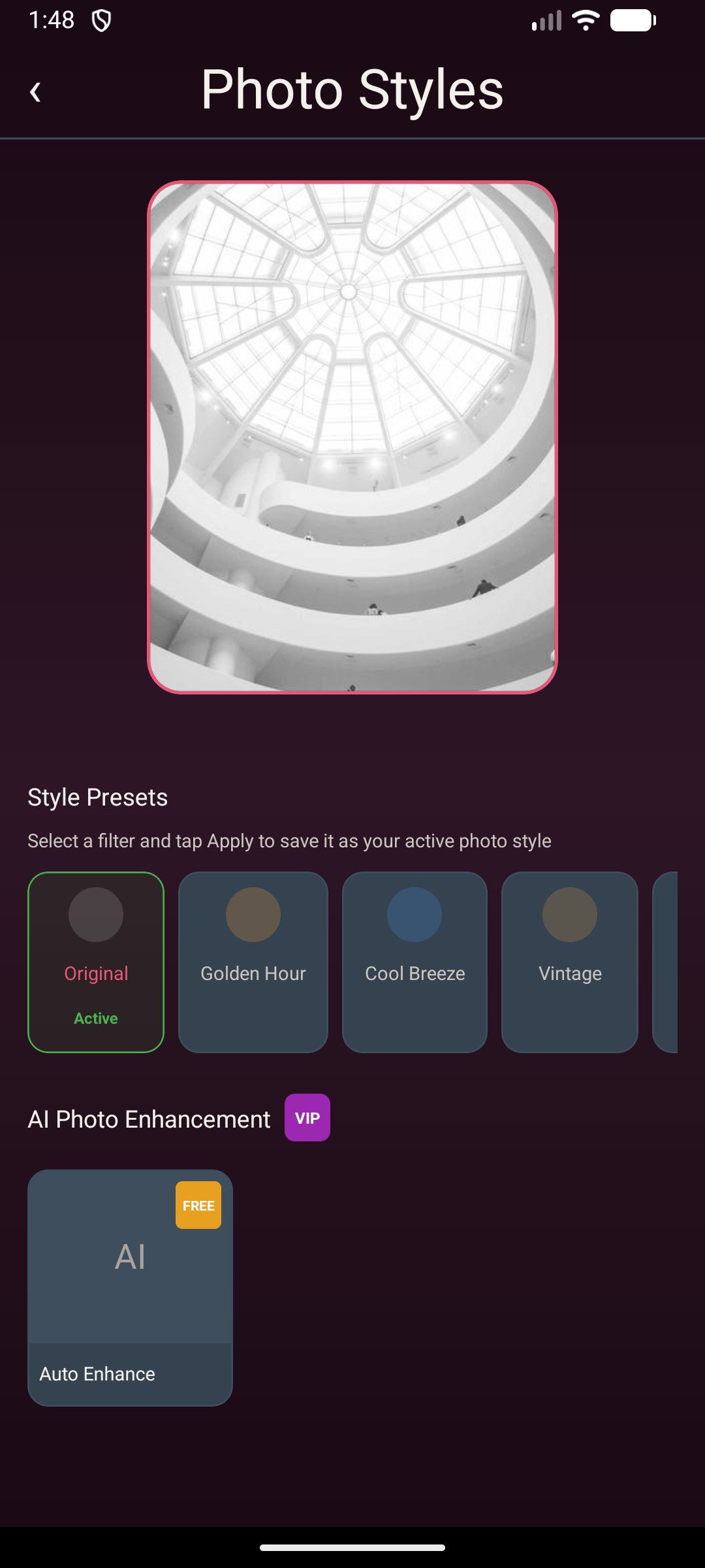 HeartStrings App — photo styles