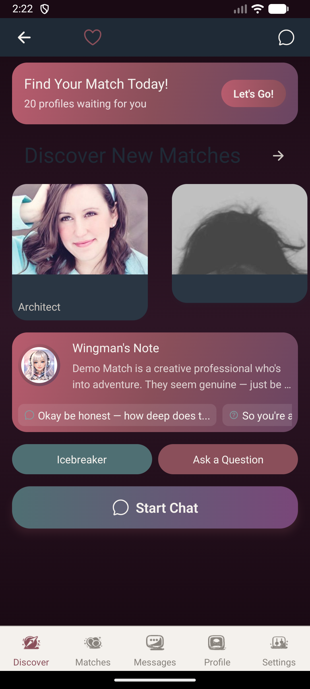 HeartStrings App discover carousel — private development